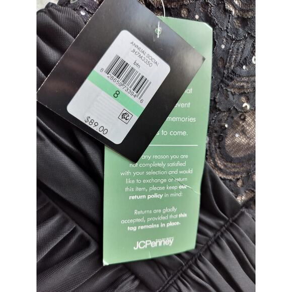 New JH Evenings Women's Black Sleeveless Lace Sequins Cocktail Dress Size 8 - Picture 13 of 13